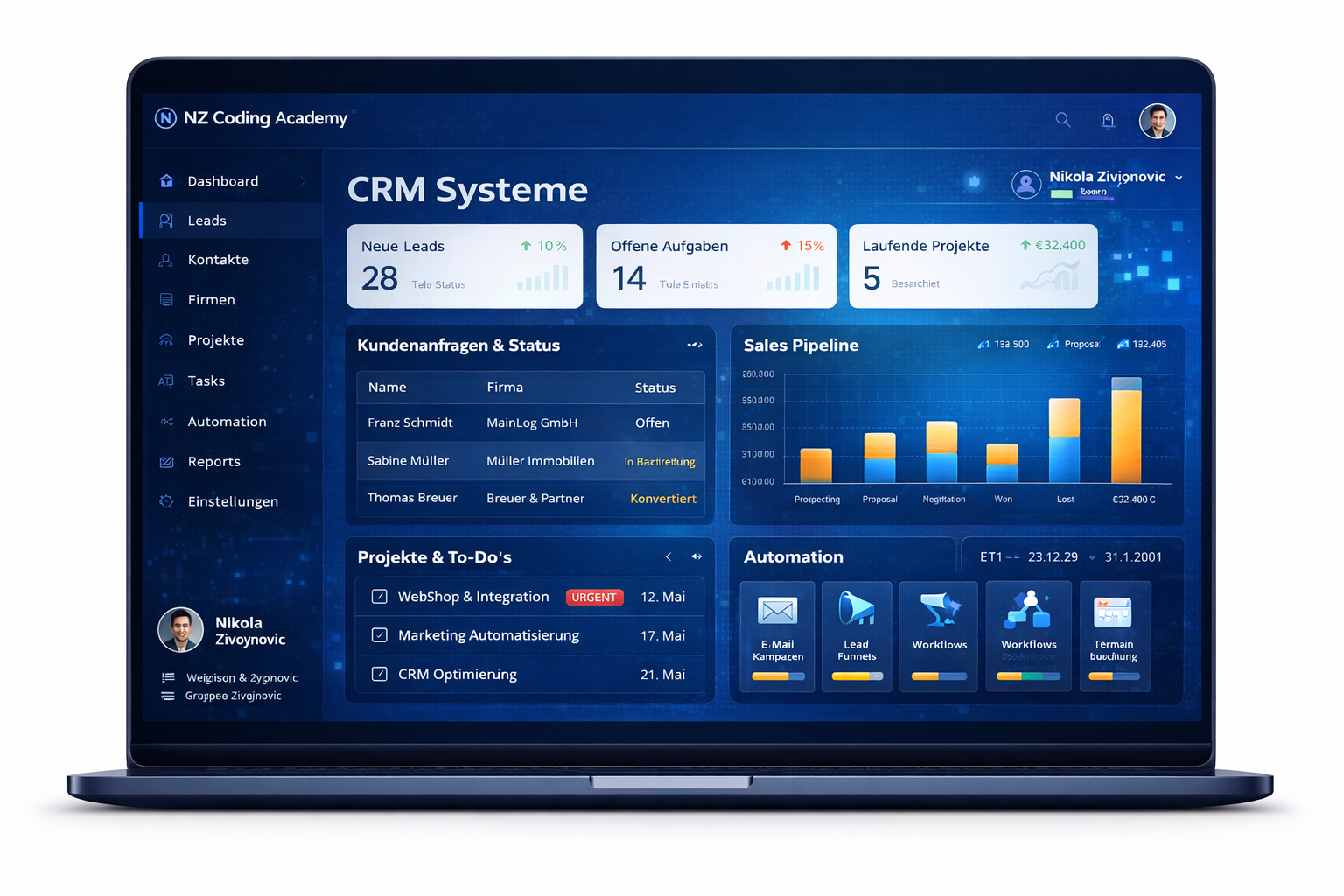 Individuelles CRM System von NZ Coding Academy